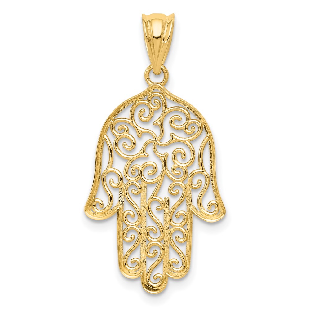 14k Filigree Hamsa Pendant (K5102)