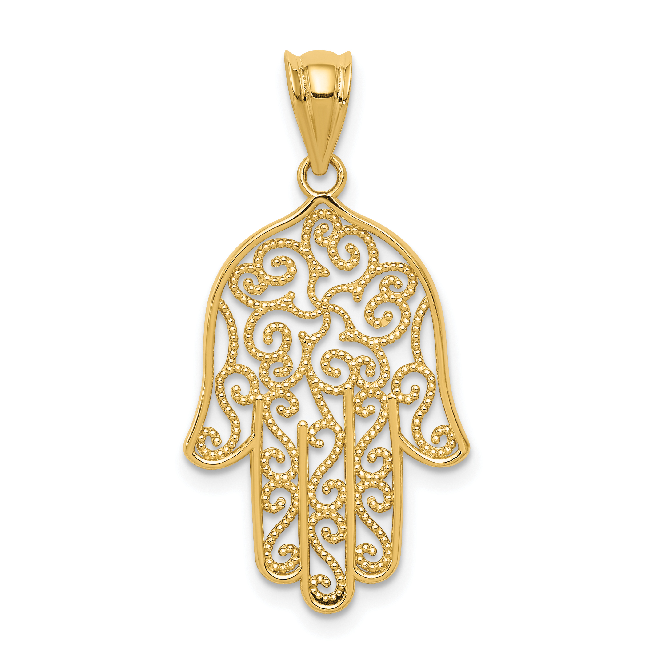 14k Filigree Hamsa Pendant (K5102)
