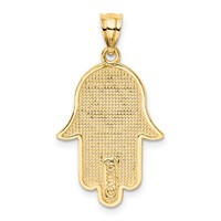 14K Yellow Gold Hamsa Charm with Star of David view 3