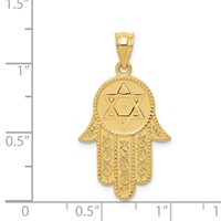 14K Yellow Gold Hamsa Charm with Star of David view 4
