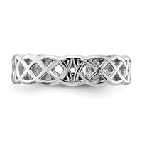 14K White Gold Polished Celtic Knot Toe Ring view 5