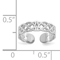 14K White Gold Polished Celtic Knot Toe Ring view 3