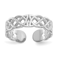 14K White Gold Polished Celtic Knot Toe Ring view 1
