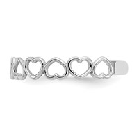 14K White Gold Open Hearts Toe Ring view 4