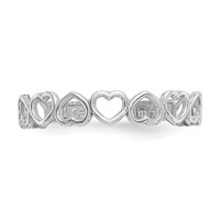 14K White Gold Open Hearts Toe Ring view 5