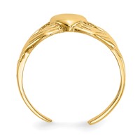 14K Yellow Gold Polished Claddagh Toe Ring view 2