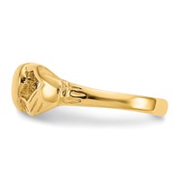 14K Yellow Gold Polished Claddagh Toe Ring view 4
