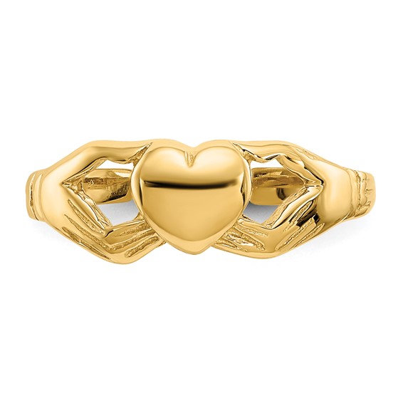 Gold Polished Claddagh Toe Rings