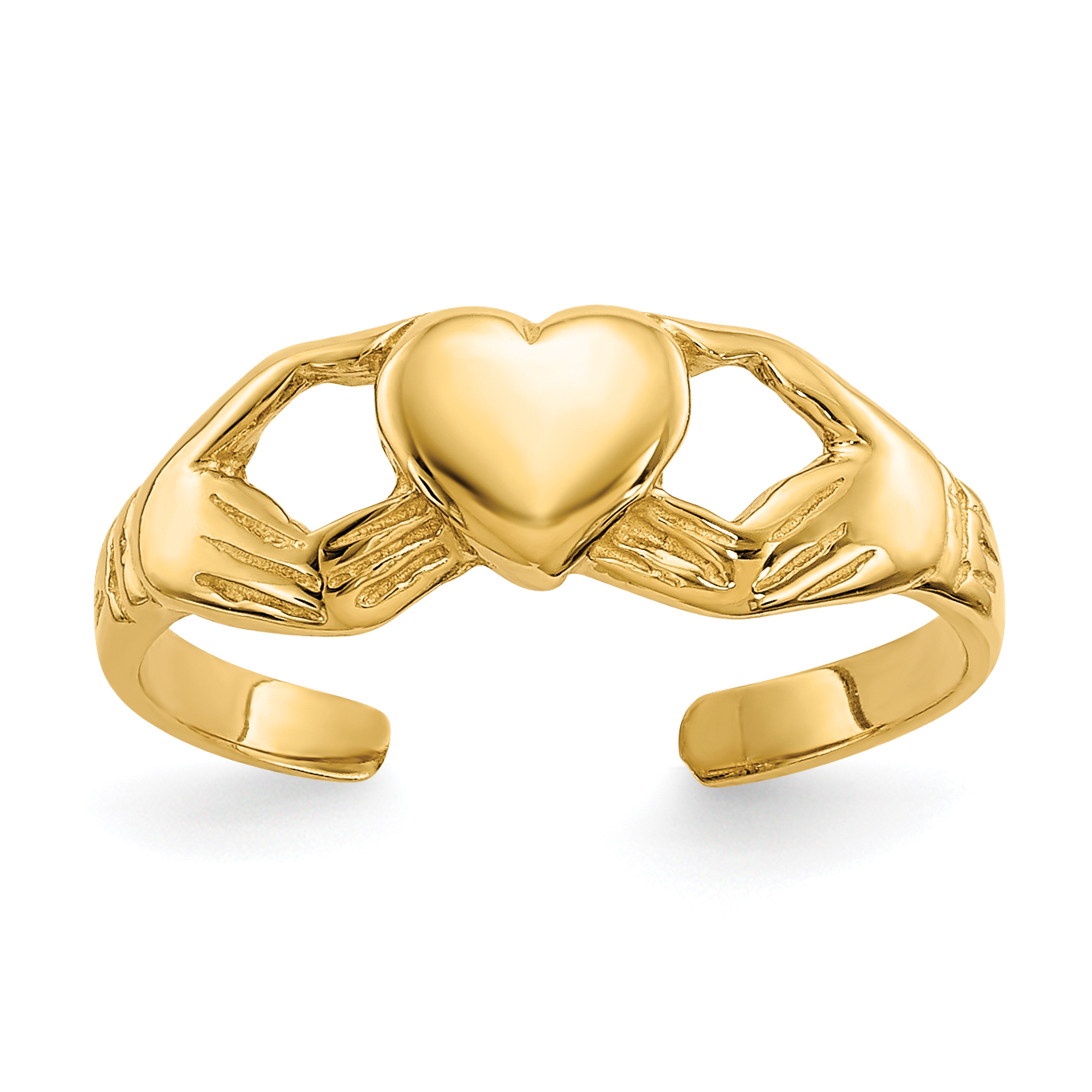 14k Polished Claddagh Toe Ring (K5109)
