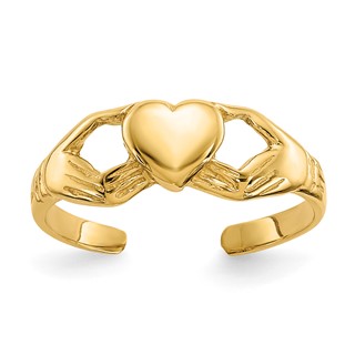 Gold Polished Claddagh Toe Rings