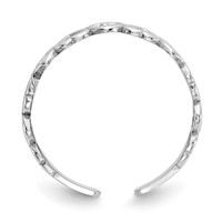 14K White Gold Polished Hearts Toe Ring view 2