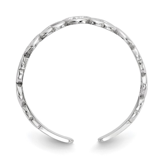 Gold Polished and Textured Heart Toe Ring