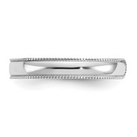 14K White Gold Adjustable 3mm Milgrain Band Toe Ring view 3