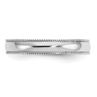 14K White Gold Adjustable 3mm Milgrain Band Toe Ring view 4