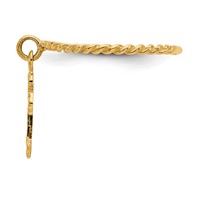 14K Yellow Gold Cross Dangle Twisted Band Ring view 4
