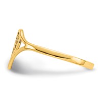 14K Yellow Gold Polished Heart Ring with Cross view 4