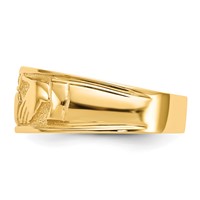 14K Yellow Gold Polished Claddagh Band view 4