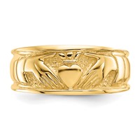 14K Yellow Gold Polished Claddagh Band view 5