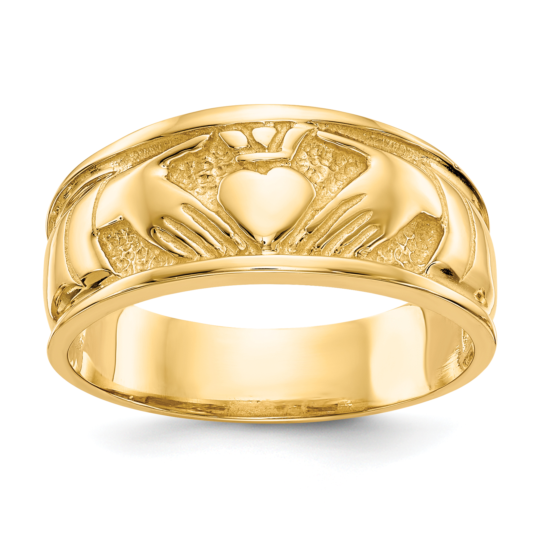 14k Polished Claddagh Band (K5118)