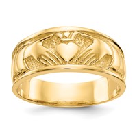 14K Yellow Gold Polished Claddagh Band view 1