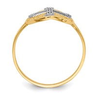 14K Two-tone Diamond Cross in Filigree Oval Ring view 2