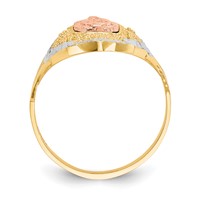 14K Two-tone Ring with White Rhodium Filigree Our Lady of Guadalupe view 2