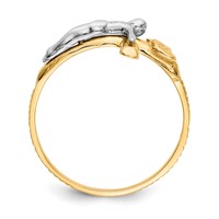 14K Two-tone Polished Inri Crucifix Ring view 2