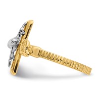 14K Two-tone Polished Inri Crucifix Ring view 4