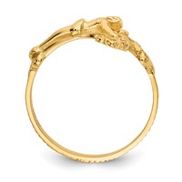14K Yellow Gold Polished Crucifix Ring view 2