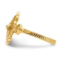 14K Yellow Gold Polished Crucifix Ring view 4
