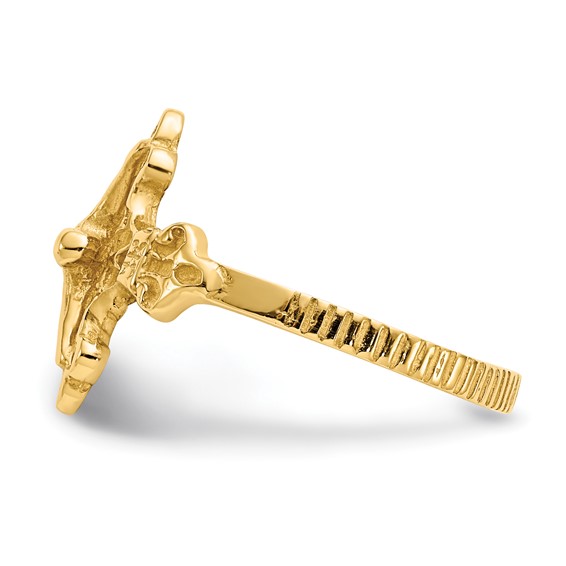 14k Polished Crucifix Ring