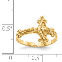 14K Yellow Gold Polished Crucifix Ring view 3