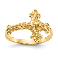 14K Yellow Gold Polished Crucifix Ring view 1
