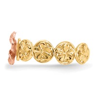 14K Yellow and Rose Gold Diamond-cut Plumeria Flowers Ring view 4