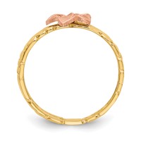 14K Two-tone Plumeria Ring view 2