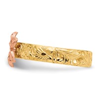 14K Two-tone Plumeria Ring view 4