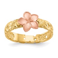14K Two-tone Plumeria Ring view 1
