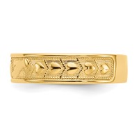 14K Yellow Gold Polished Claddagh Band view 4