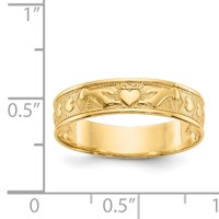 14K Yellow Gold Polished Claddagh Band view 3