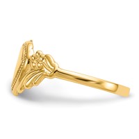 14K Yellow Gold Polished 6.0x 6.0mm Closed Back Heart Signet Ring view 4