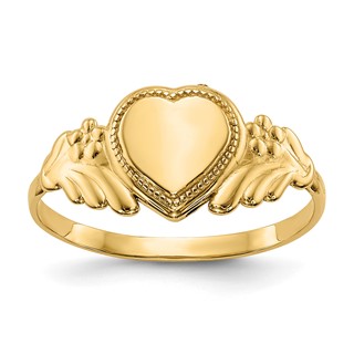 Gold Polished Children's Heart Rings