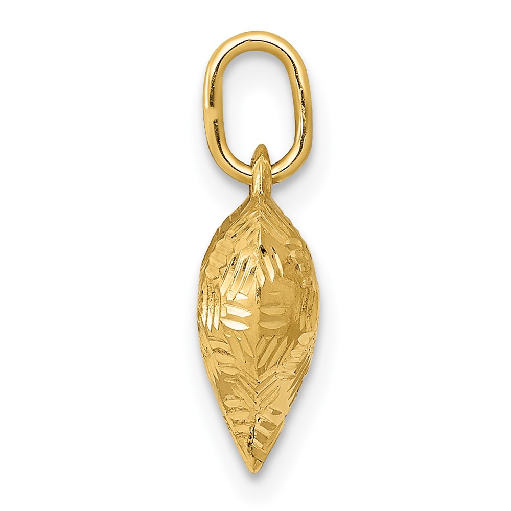 14K Polished Basket Weave Pattern 3-D Heart Pendant (K5145)