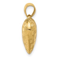 14K Yellow Gold Polished Basket Weave Pattern 3-D Puffed Heart Pendant view 2