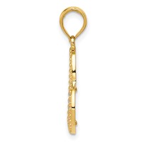 14K Two-tone Pendant with White Rhodium Polished Hearts view 2