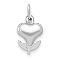 14K White Gold 3D Moveable Heart Cross Anchor Pendant view 4