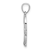 14K White Gold Polished Infinity Heart Pendant view 2