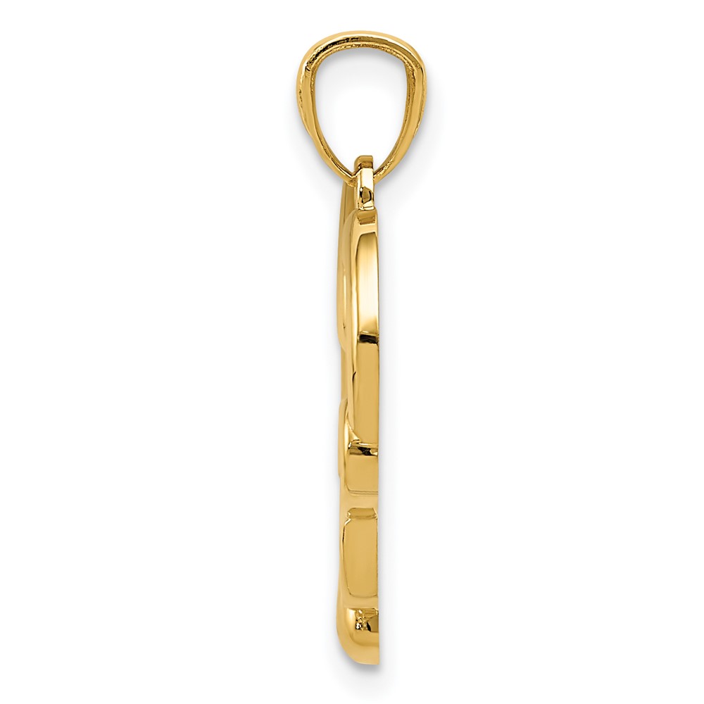 14K Polished Infinity Symbol Heart Pendant (K5169)