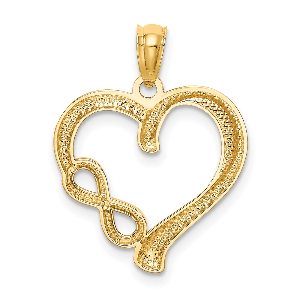 14K Polished Infinity Symbol Heart Pendant (K5169)