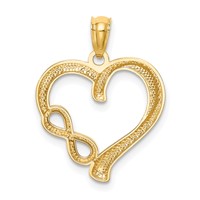 14K Polished Infinity Symbol Heart Pendant view 4