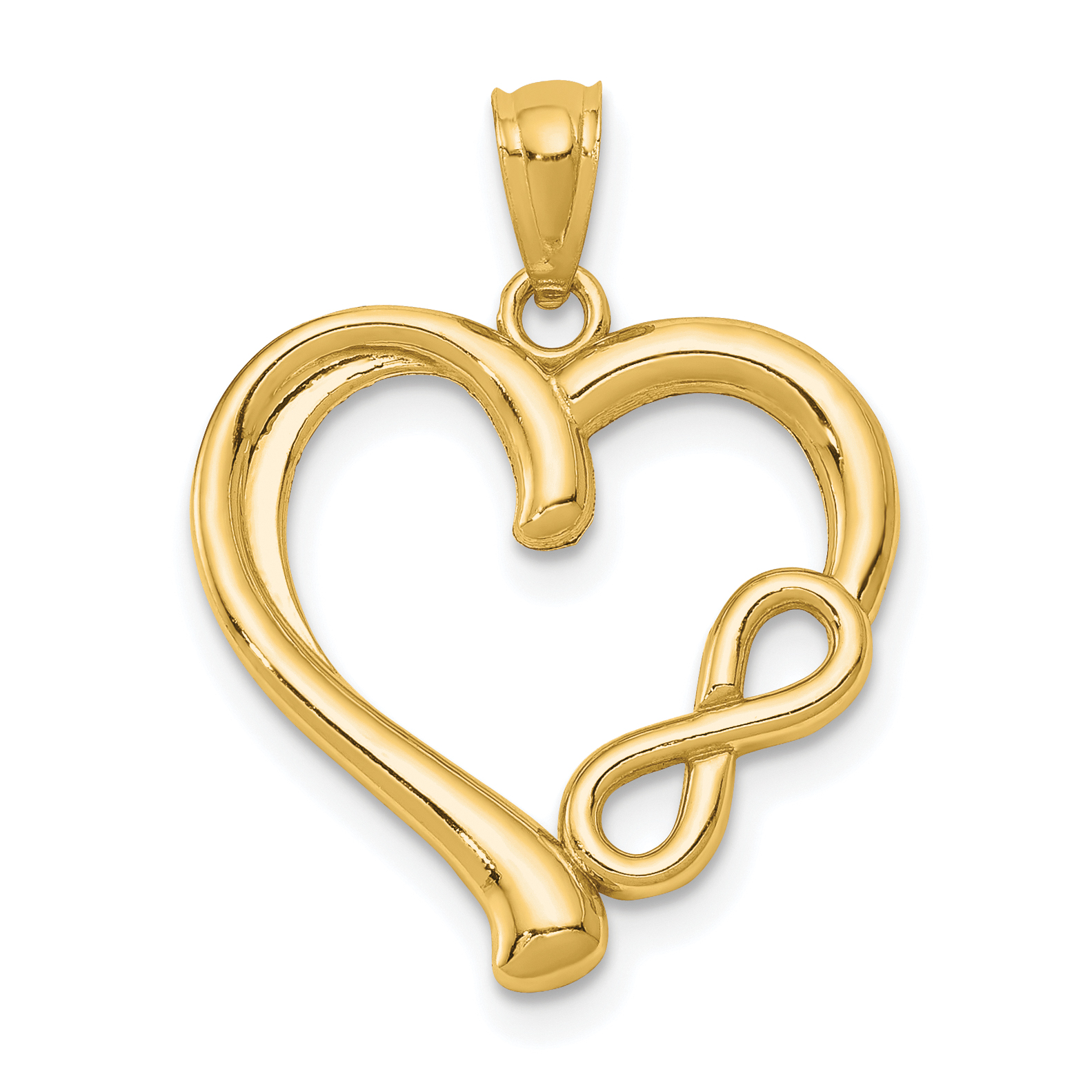 14K Polished Infinity Symbol Heart Pendant (K5169)